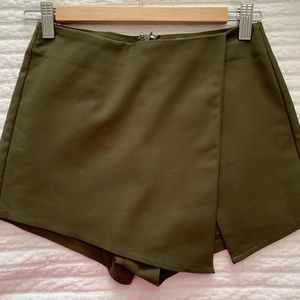 Olive Green Wrap Skort